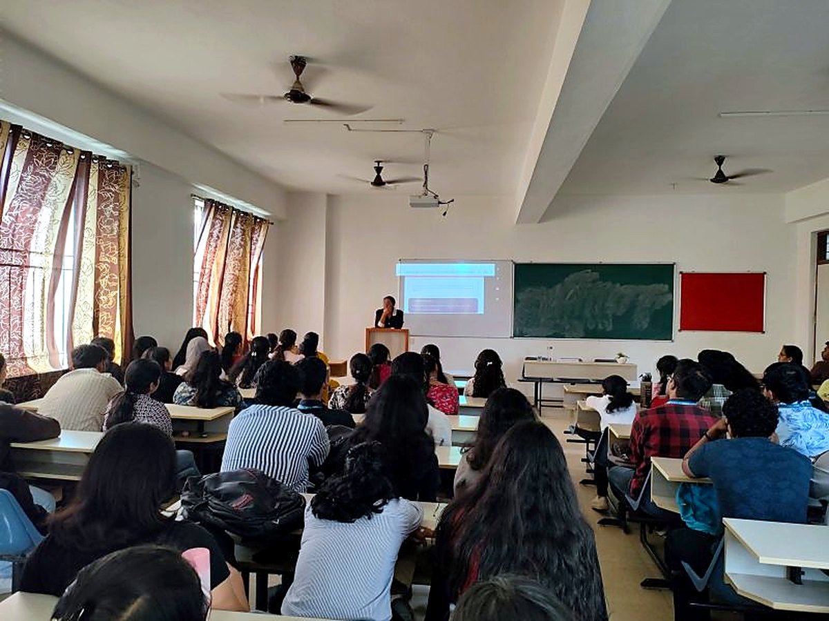 Students listening during one of Saudamini's classroom sessions
